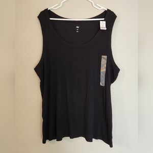 NWT Women's Black Ribbed Tanktop Size 3X Dip Brand